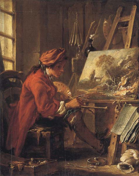 Young Artist in his Studion